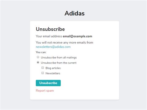 unsubscribed website.